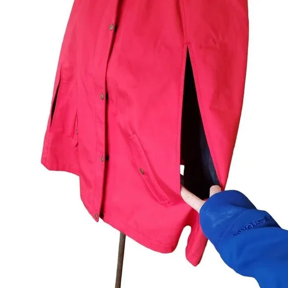 Talbots Red Barn Chore Cape Jacket Black Corduroy Collar‎ Petite Large Plaid - Picture 6 of 12